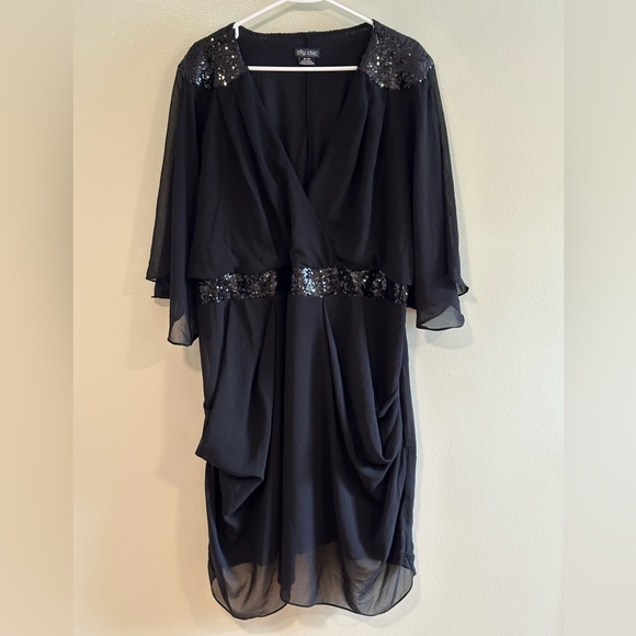 City Chic Dresses & Skirts - City Chic Black Dress with Sequins
